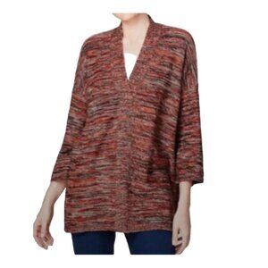 J Jill Pure Jill Womens 2XLSpace Dyed Marled Campari VNeck Sweater Multicolored
